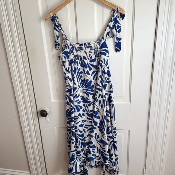 ALEXIS for Target // Blue Print Botanical Tie Strap Assymetrical Hem Dress - Picture 7 of 8
